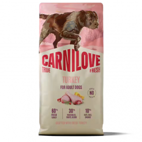 Ултра премиум суха храна за  кучета  от всички породи Carnilove TRUE FRESH Turkey Dry Food for Adult Dogs с 60% прясно пуешко месо 1,5кг